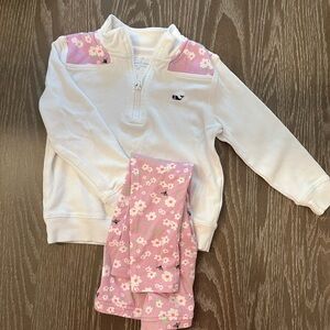Vineyard Vines Kids Toddler Pullover and Pants Floral Matching Set 3T